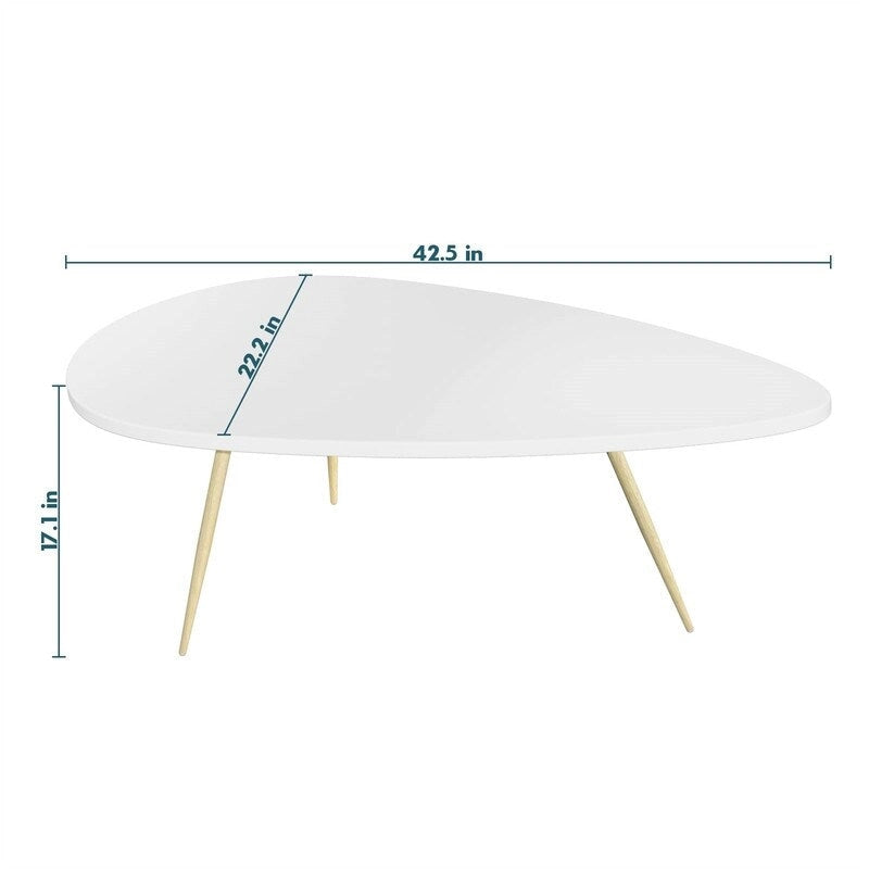 Coffee Tables for Small Space Unique Simple Oval - 22.2D x 42.5W x 17.1H