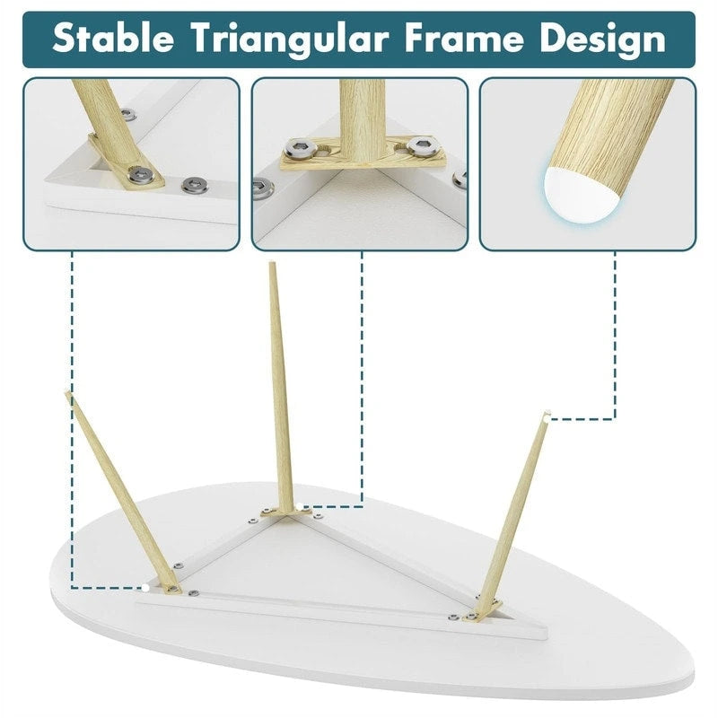Coffee Tables for Small Space Unique Simple Oval - 22.2D x 42.5W x 17.1H