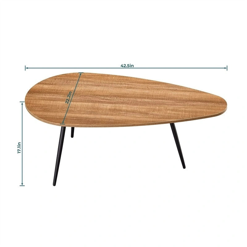 Coffee Tables for Small Space Unique Simple Oval - 22.2D x 42.5W x 17.1H