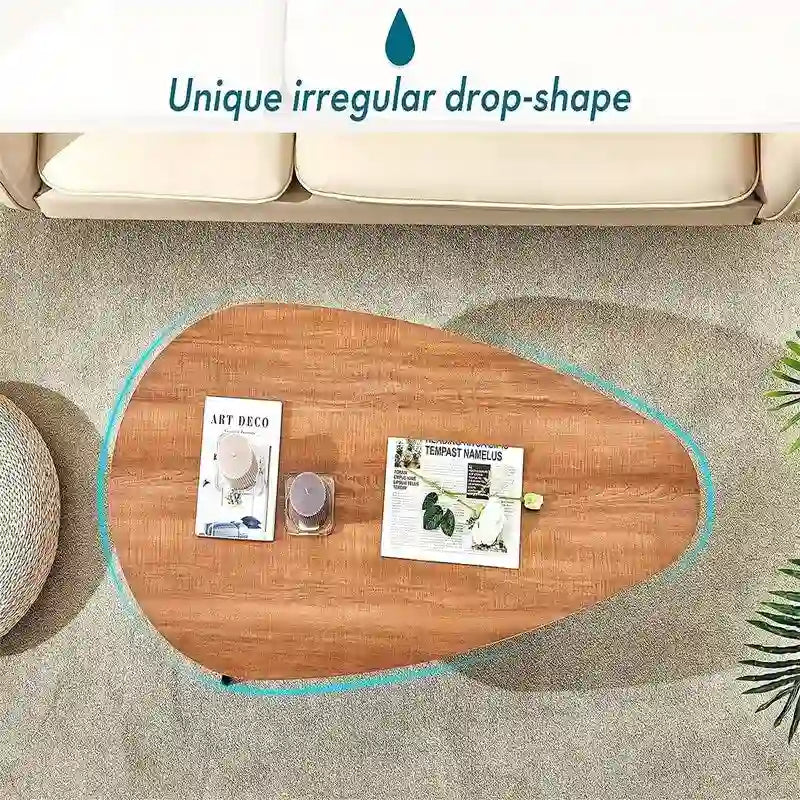 Coffee Tables for Small Space Unique Simple Oval - 22.2D x 42.5W x 17.1H