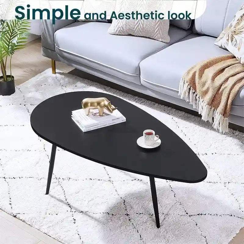 Coffee Tables for Small Space Unique Simple Oval - 22.2D x 42.5W x 17.1H