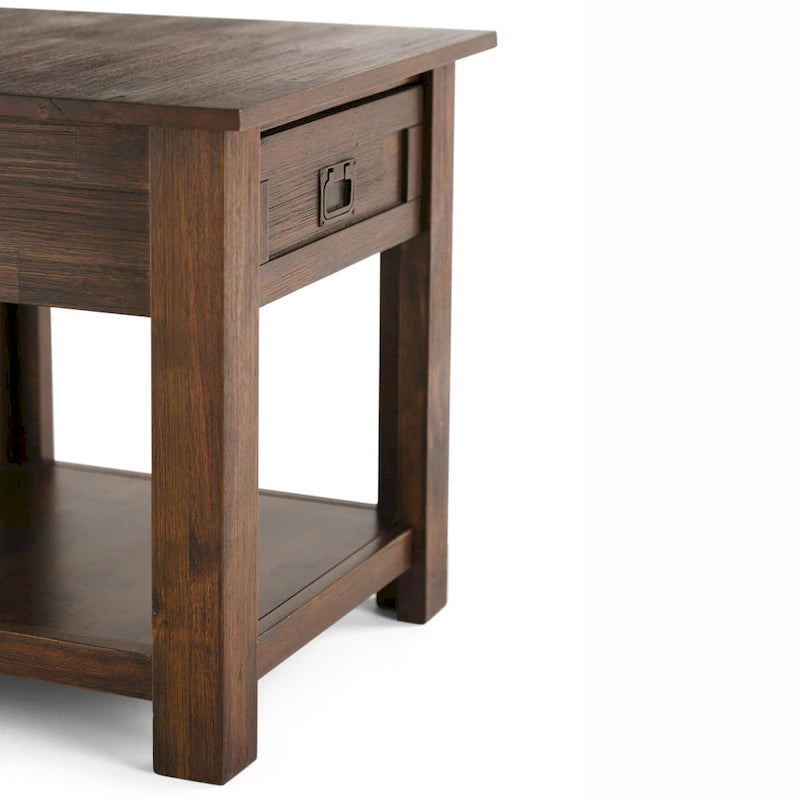 WYNDENHALL Garret SOLID ACACIA WOOD 22 inch Wide Square Rustic End Side Table - 22W x 22 D x 22 H