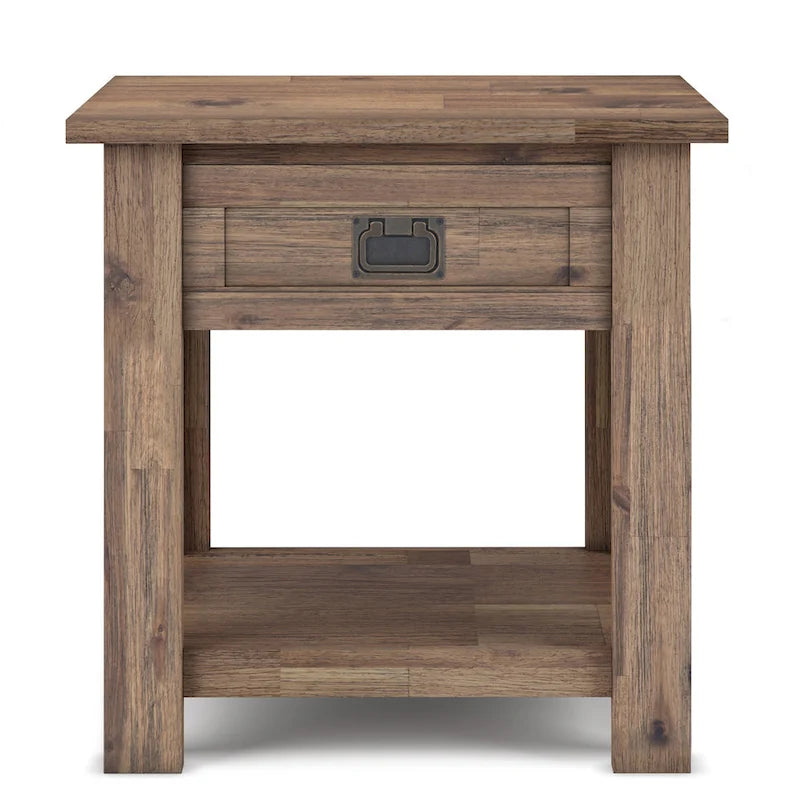 WYNDENHALL Garret SOLID ACACIA WOOD 22 inch Wide Square Rustic End Side Table - 22W x 22 D x 22 H