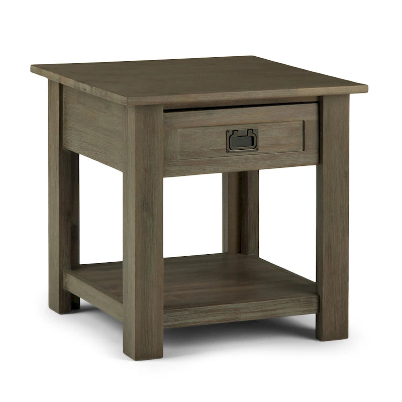 WYNDENHALL Garret SOLID ACACIA WOOD 22 inch Wide Square Rustic End Side Table - 22W x 22 D x 22 H