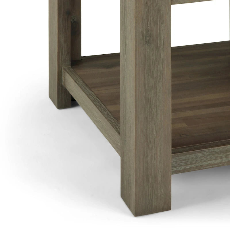 WYNDENHALL Garret SOLID ACACIA WOOD 22 inch Wide Square Rustic End Side Table - 22W x 22 D x 22 H