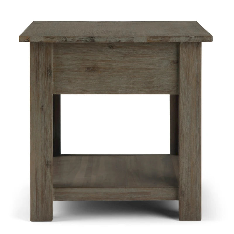 WYNDENHALL Garret SOLID ACACIA WOOD 22 inch Wide Square Rustic End Side Table - 22W x 22 D x 22 H