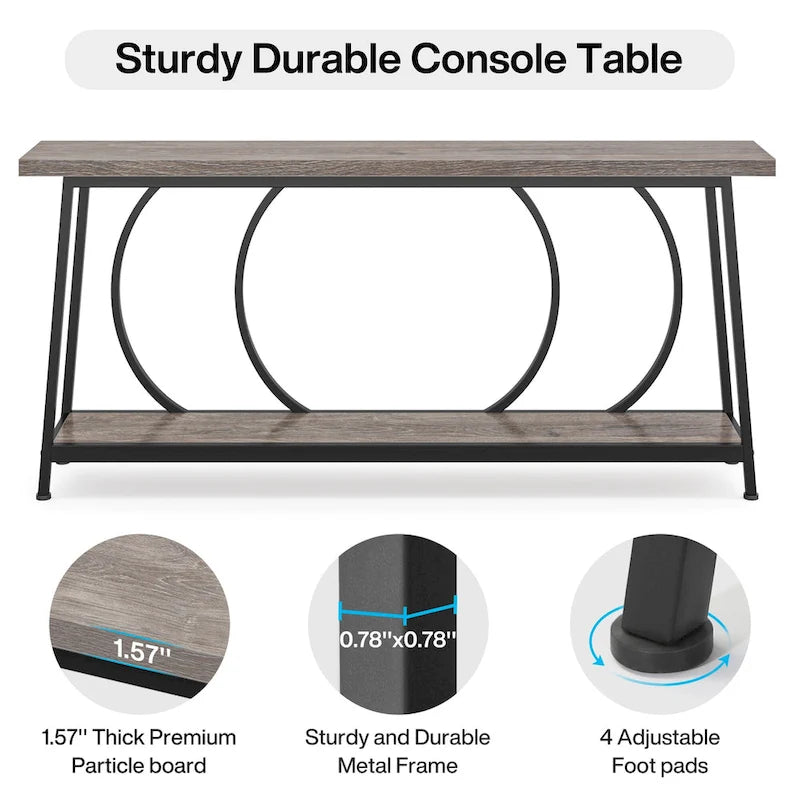 70.9 Inch Console Table with Storage Extra Long Narrow Sofa Couch Console Table