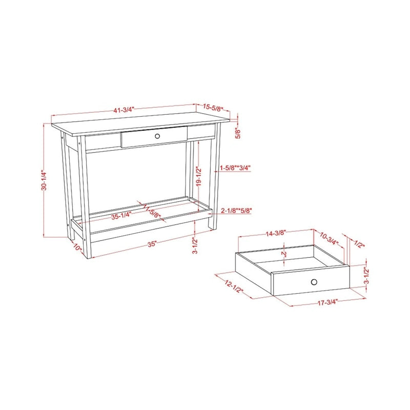 DH BASIC Transitional Rubberwood 4-Piece Open-Shelf Coffee Table Set with Drawer by Denhour