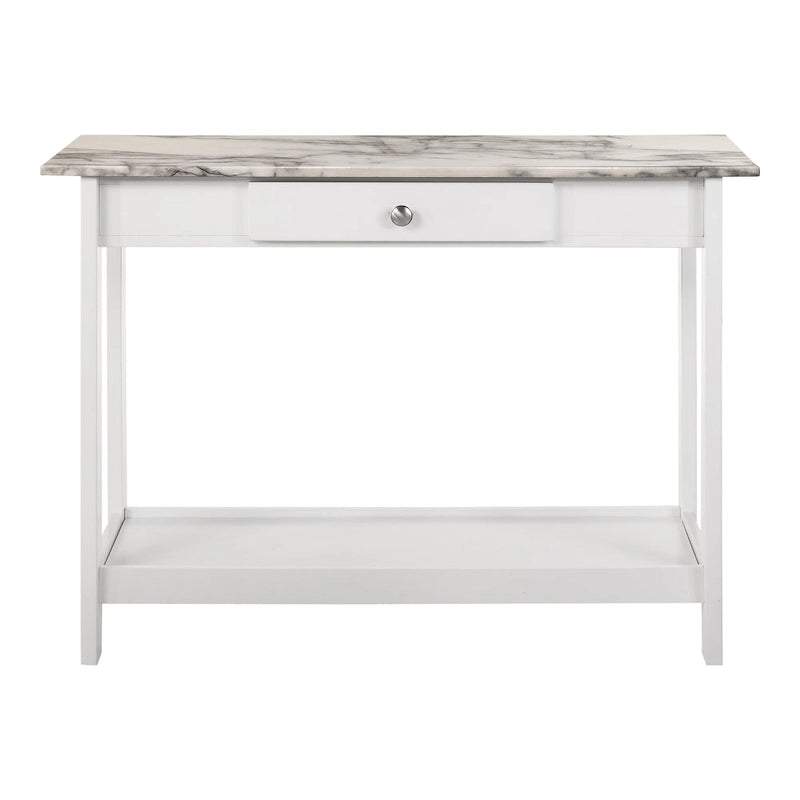 DH BASIC Transitional Rubberwood 4-Piece Open-Shelf Coffee Table Set with Drawer by Denhour