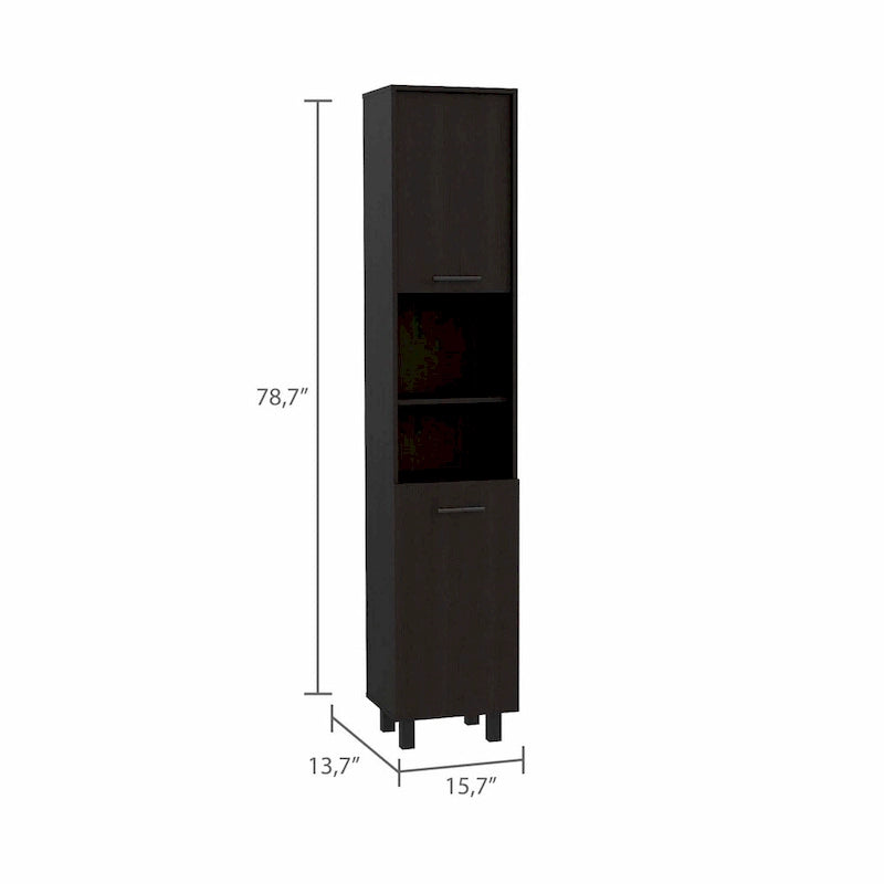 Black Sleek and Tall Pantry Cabinet