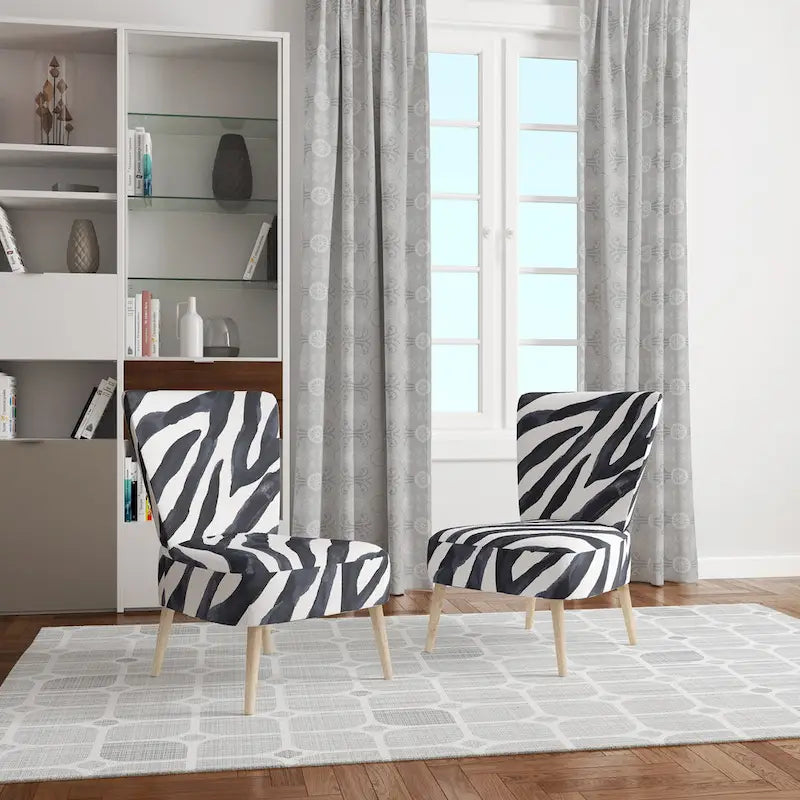 Designart Zebra Striped  Upholstered Cabin & Lodge Accent Chair and Arm Chair