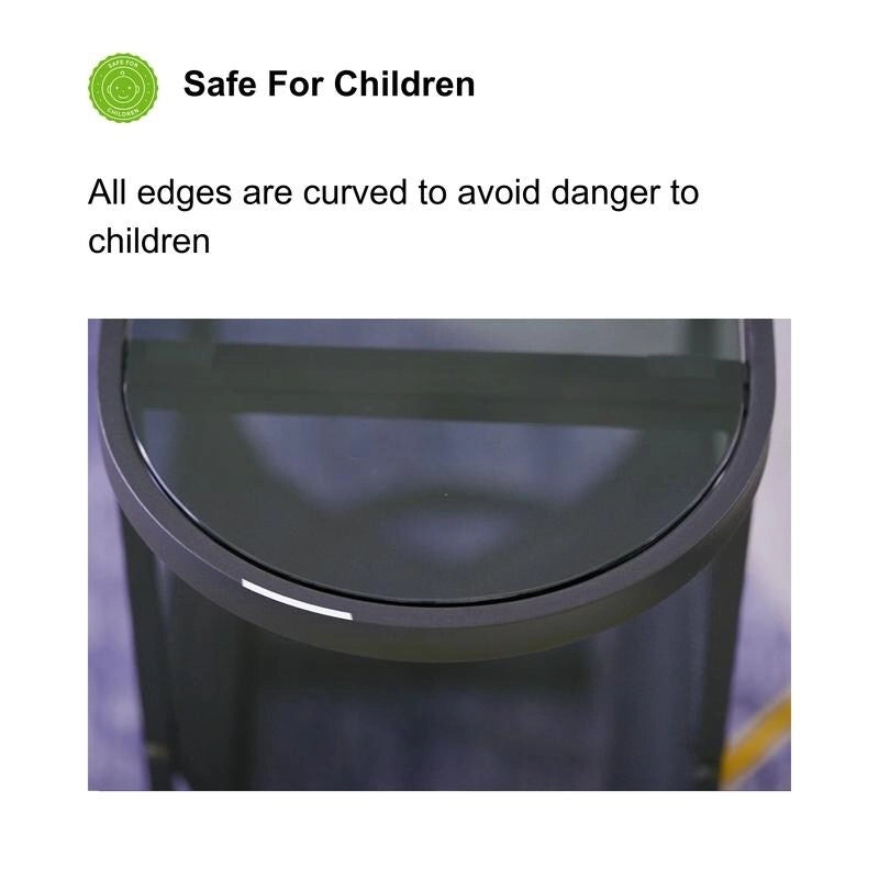 Oval Narrow Side Table Set of 2 End Tables with Organizer Storage