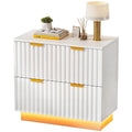 Moasis 2 Drawers File Cabinet LED Lighting Lateral Filing Cabinet for Home Office