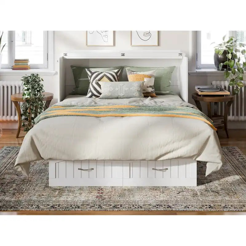 Sydney Queen Solid Wood Murphy Bed Chest with Mattress