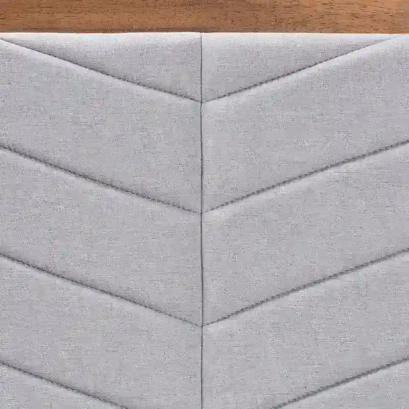 Iden Modern and Contemporary Fabric and Wood Twin Headboard in Grey