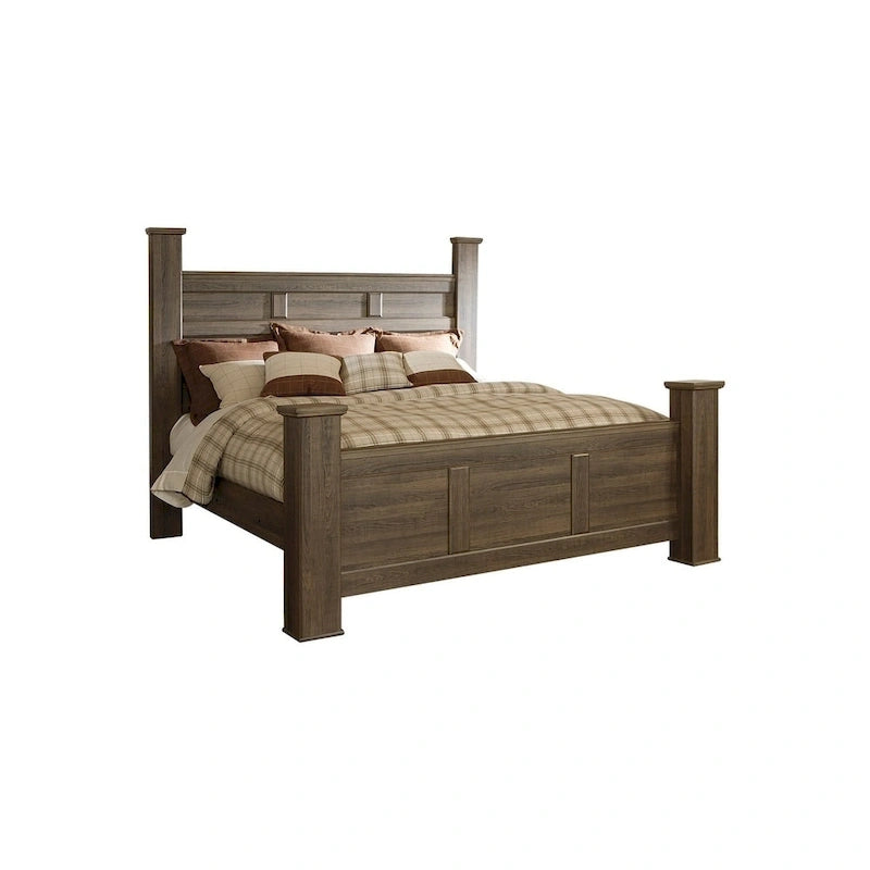 Juararo Dark Brown Poster Bed