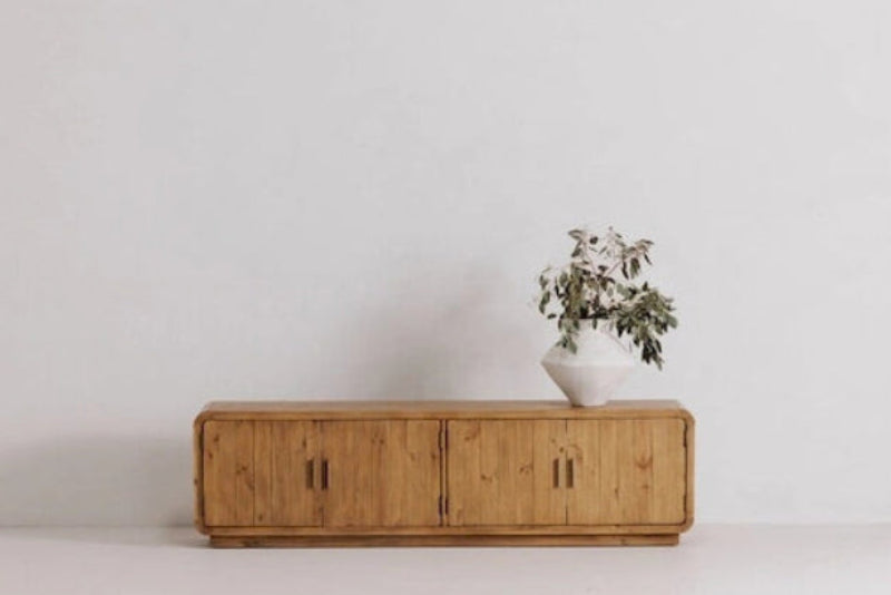 Aurelle Home Modima Rustic Rounded Edge Entertainment Center