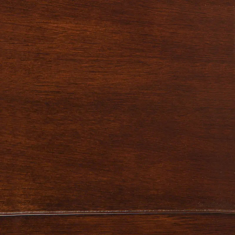 Contemporary Style Solid Wood Sofa Table With Slightly Rounded Shape, Dark Brown