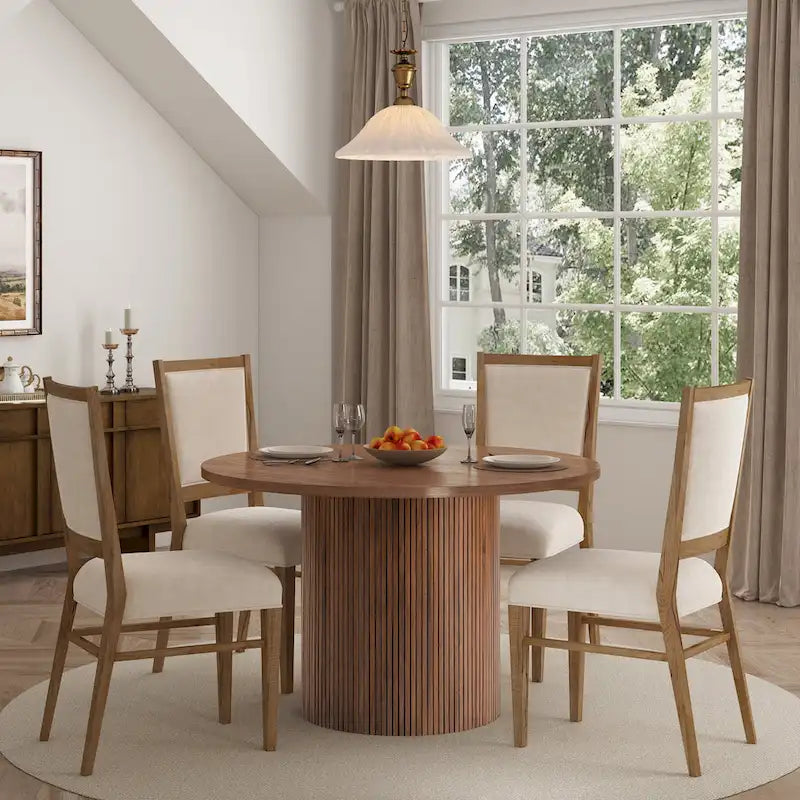 Round Kitchen Table Solid Wood Dining Table
