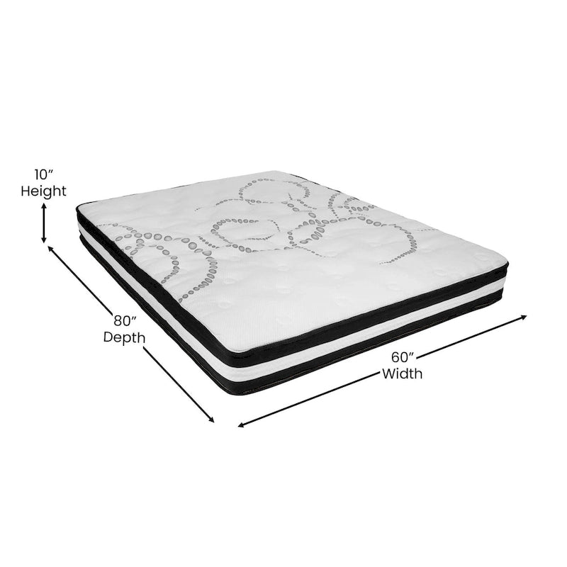 Tufted Platform Bed with 10in. Pocket Spring Mattress
