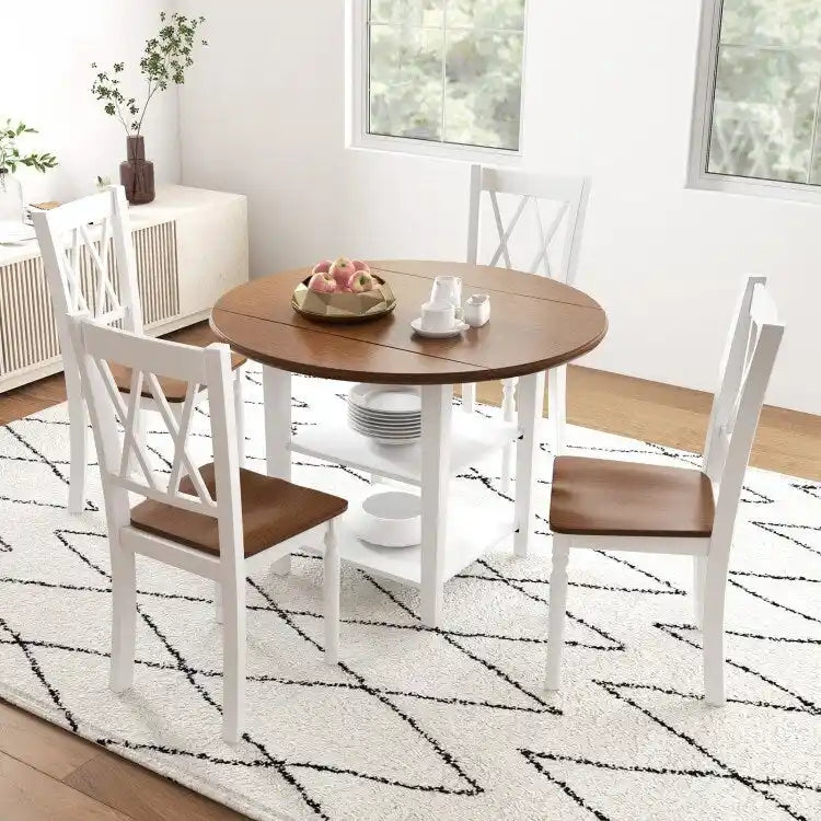 Wooden Farmhouse Kitchen Chairs with Rubber Wood Seat - 18 x 19 x 38