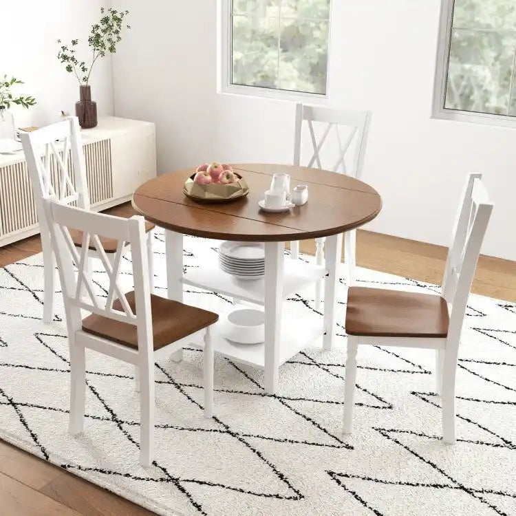 Wooden Farmhouse Kitchen Chairs with Rubber Wood Seat - 18 x 19 x 38
