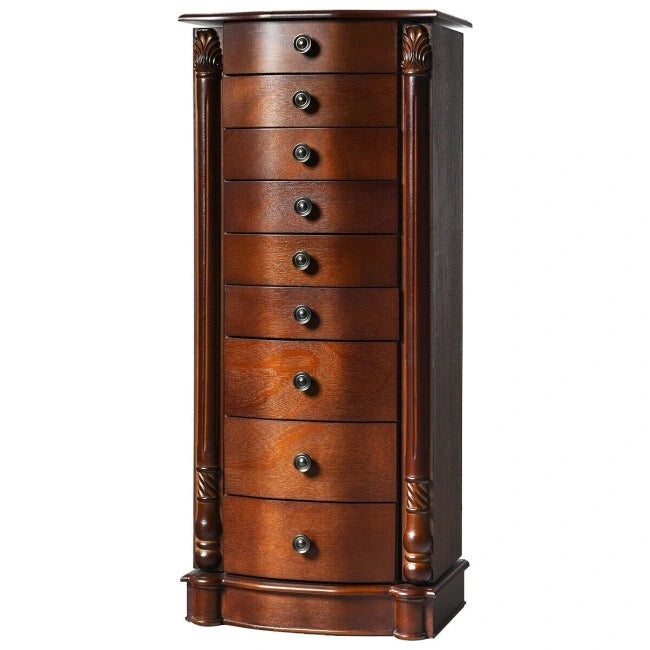 Large Wooden Jewelry Storage Box Organizer - 17 x 12 x 39.5 (L x W x H)