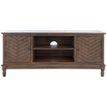2-Door TV Media Stand with Herringbone Pattern - 47W x 16D x 20H