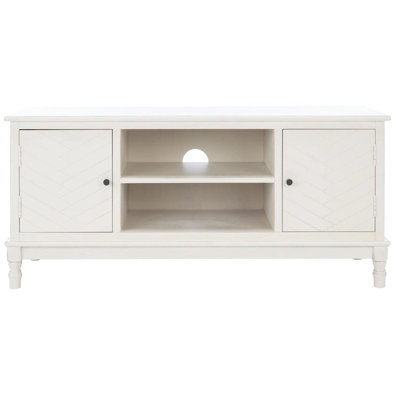 2-Door TV Media Stand with Herringbone Pattern - 47W x 16D x 20H