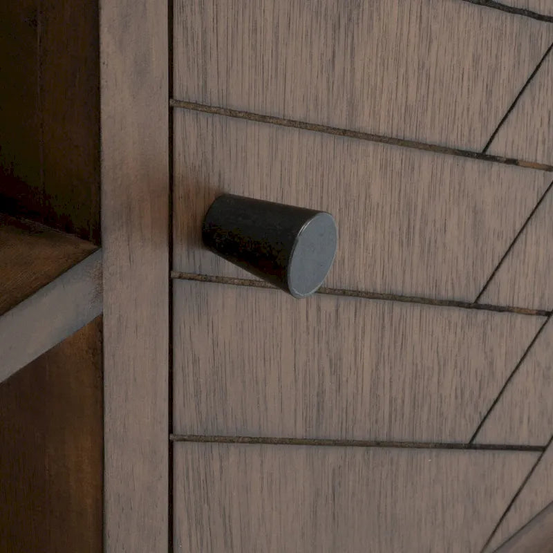 2-Door TV Media Stand with Herringbone Pattern - 47W x 16D x 20H