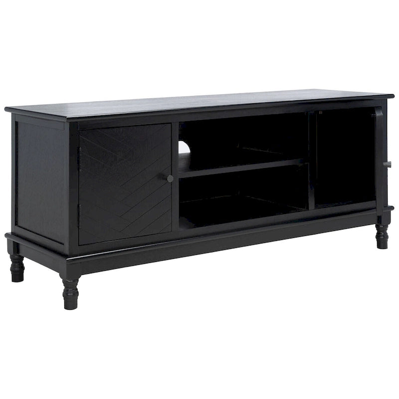 2-Door TV Media Stand with Herringbone Pattern - 47W x 16D x 20H