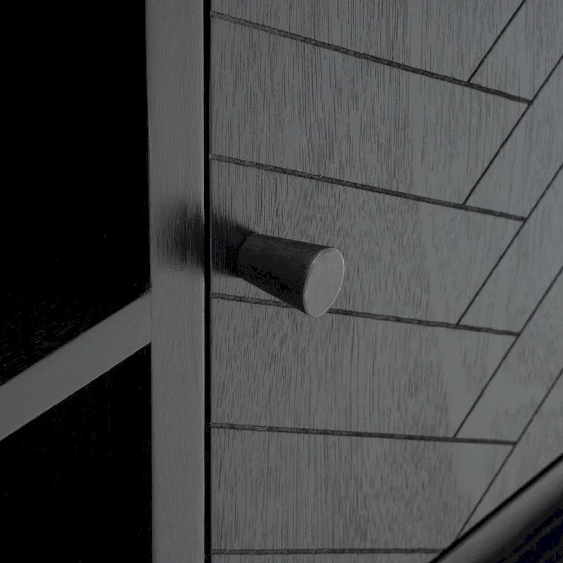 2-Door TV Media Stand with Herringbone Pattern - 47W x 16D x 20H