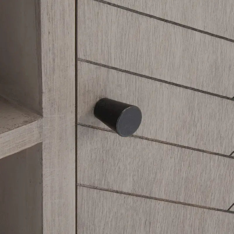 2-Door TV Media Stand with Herringbone Pattern - 47W x 16D x 20H