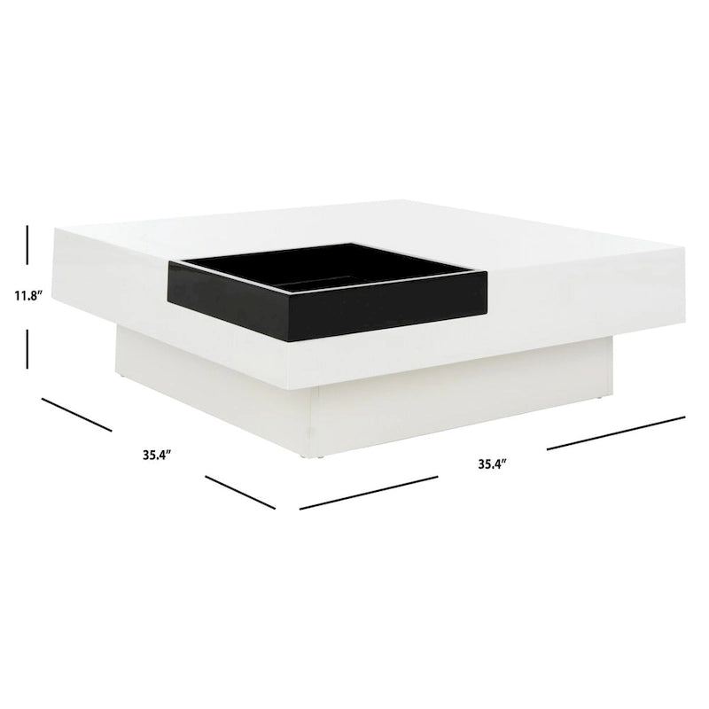 SAFAVIEH Phylis White/ Black Coffee Table - 35.4 x 35.4 x 11.8 - 35Wx35Dx12H
