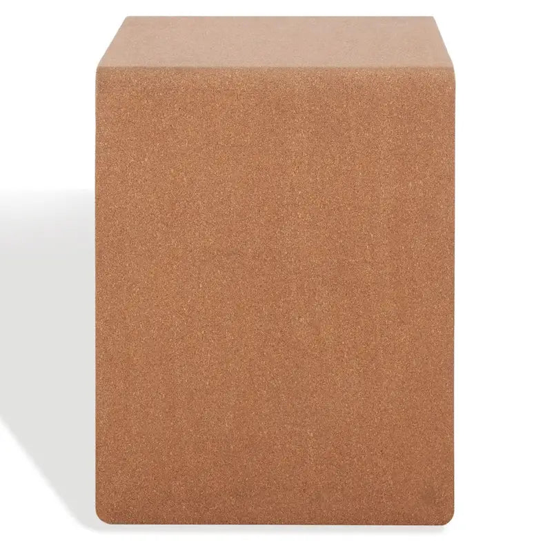 Cork Accent Table with Shelf - Waterfall Design