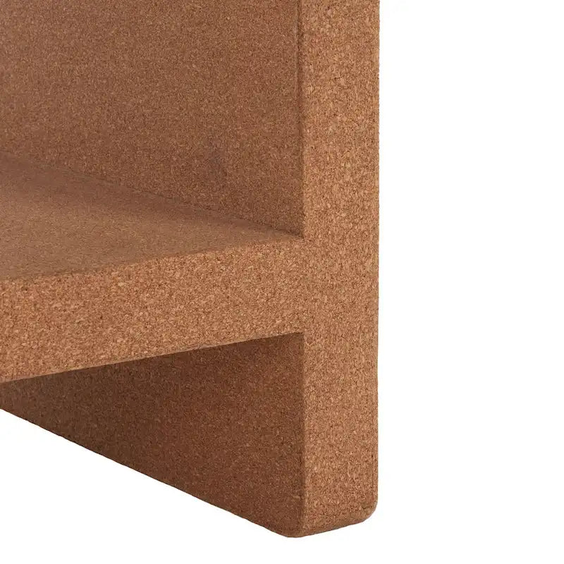 Cork Accent Table with Shelf - Waterfall Design