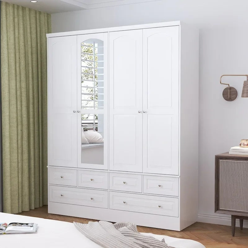 78.7H Combo Twin Wardrobe Set Elegance Meets Utility Armoires Closet