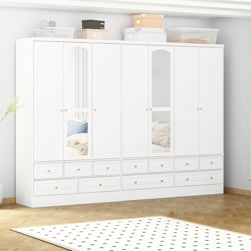 78.7H Combo Twin Wardrobe Set Elegance Meets Utility Armoires Closet