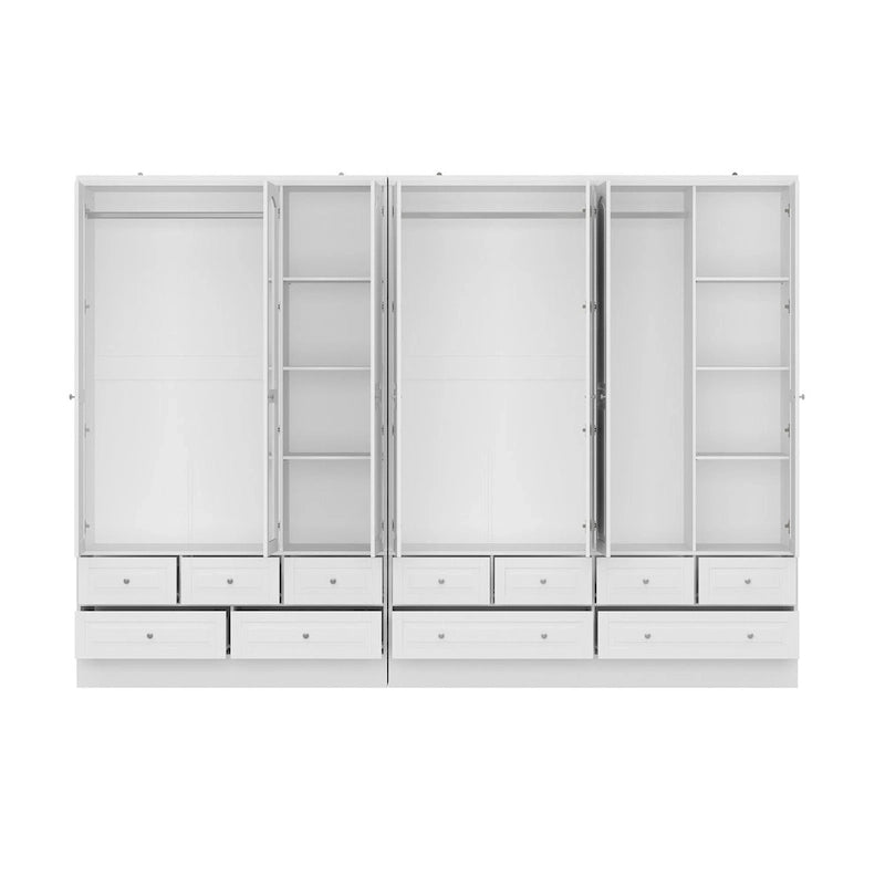 78.7H Combo Twin Wardrobe Set Elegance Meets Utility Armoires Closet