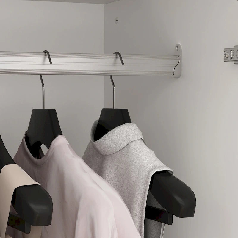 78.7H Combo Twin Wardrobe Set Elegance Meets Utility Armoires Closet