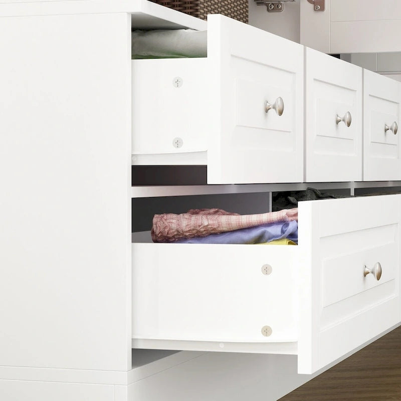 78.7H Combo Twin Wardrobe Set Elegance Meets Utility Armoires Closet