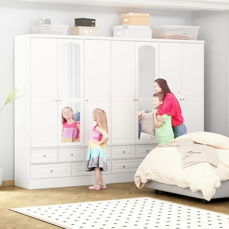 78.7H Combo Twin Wardrobe Set Elegance Meets Utility Armoires Closet