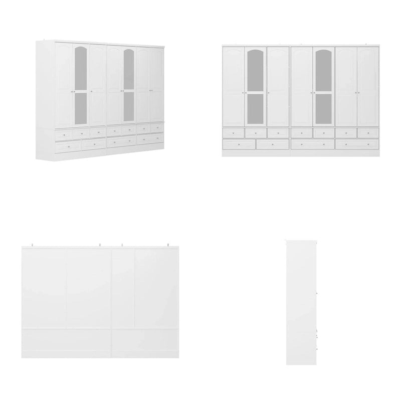 78.7H Combo Twin Wardrobe Set Elegance Meets Utility Armoires Closet