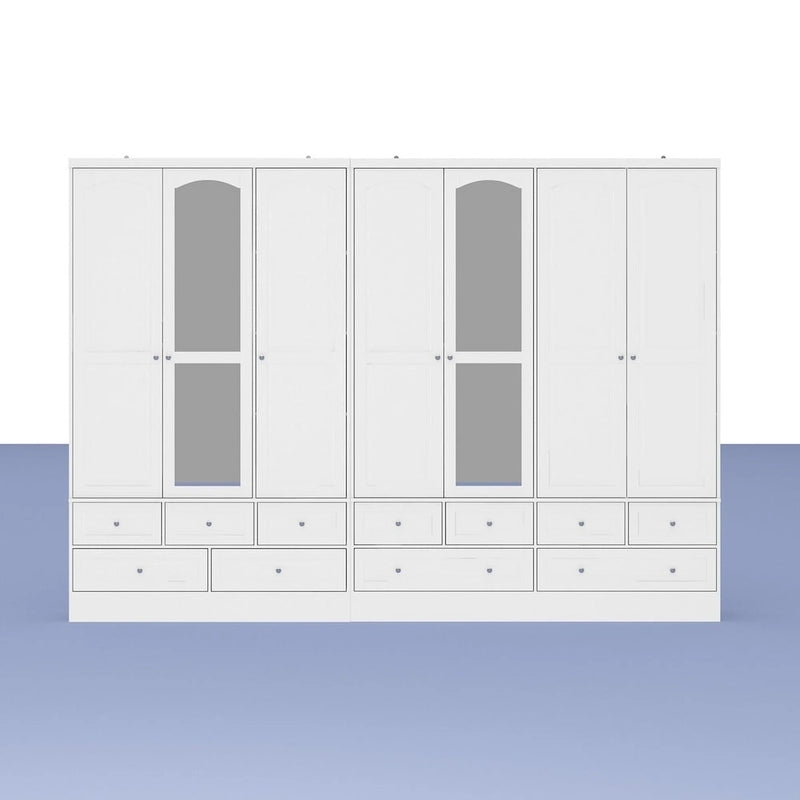 78.7H Combo Twin Wardrobe Set Elegance Meets Utility Armoires Closet