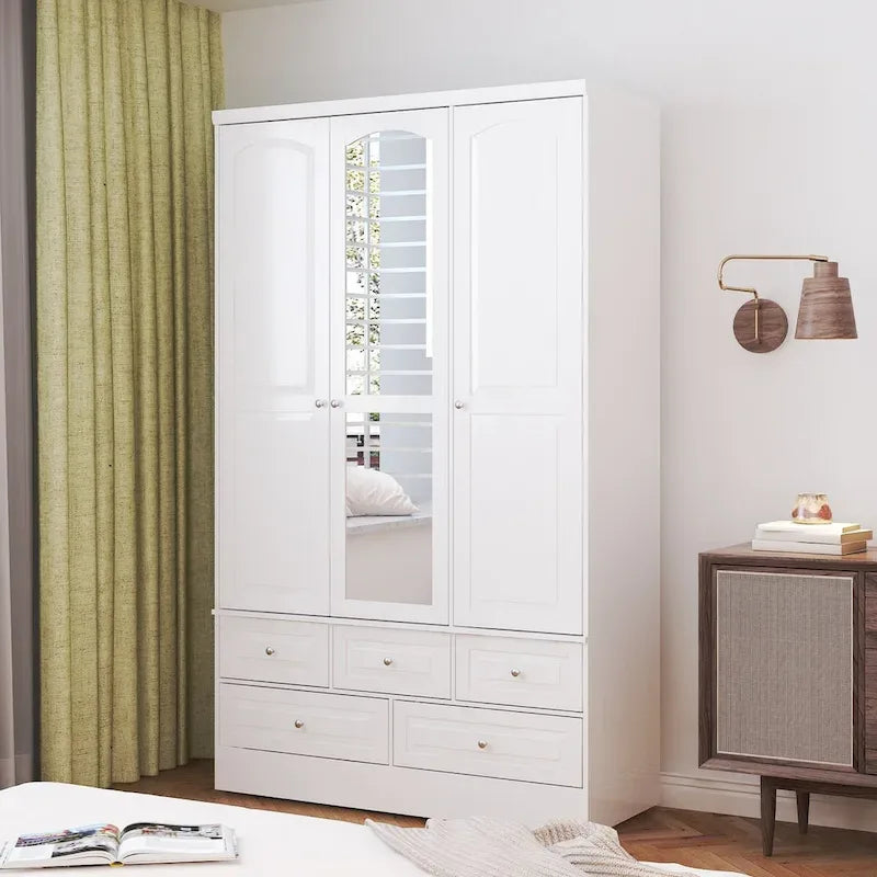 78.7H Combo Twin Wardrobe Set Elegance Meets Utility Armoires Closet