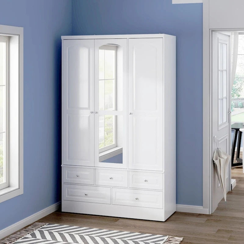 78.7H Combo Twin Wardrobe Set Elegance Meets Utility Armoires Closet