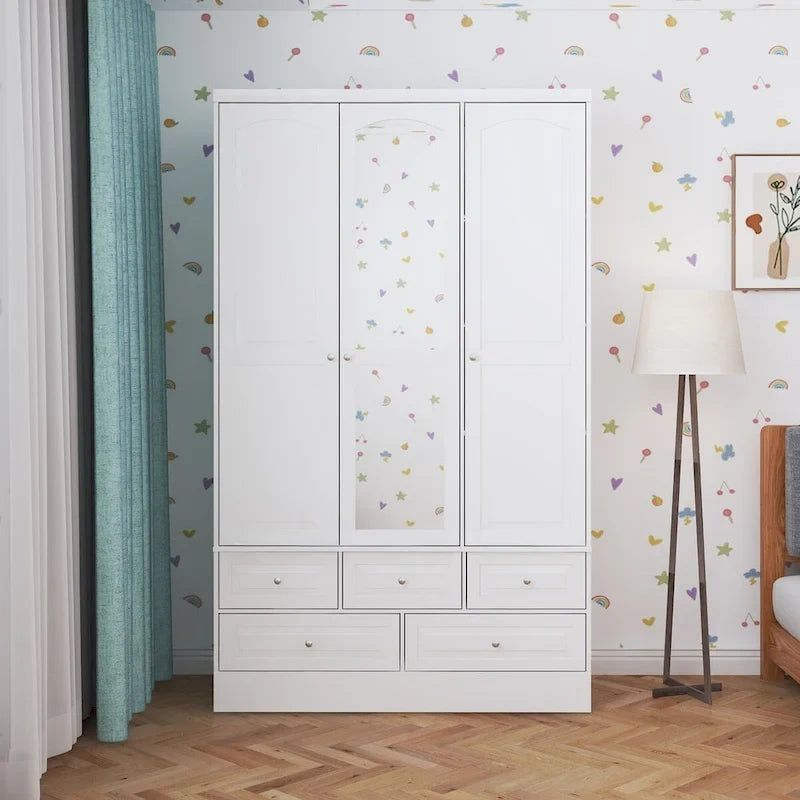 78.7H Combo Twin Wardrobe Set Elegance Meets Utility Armoires Closet