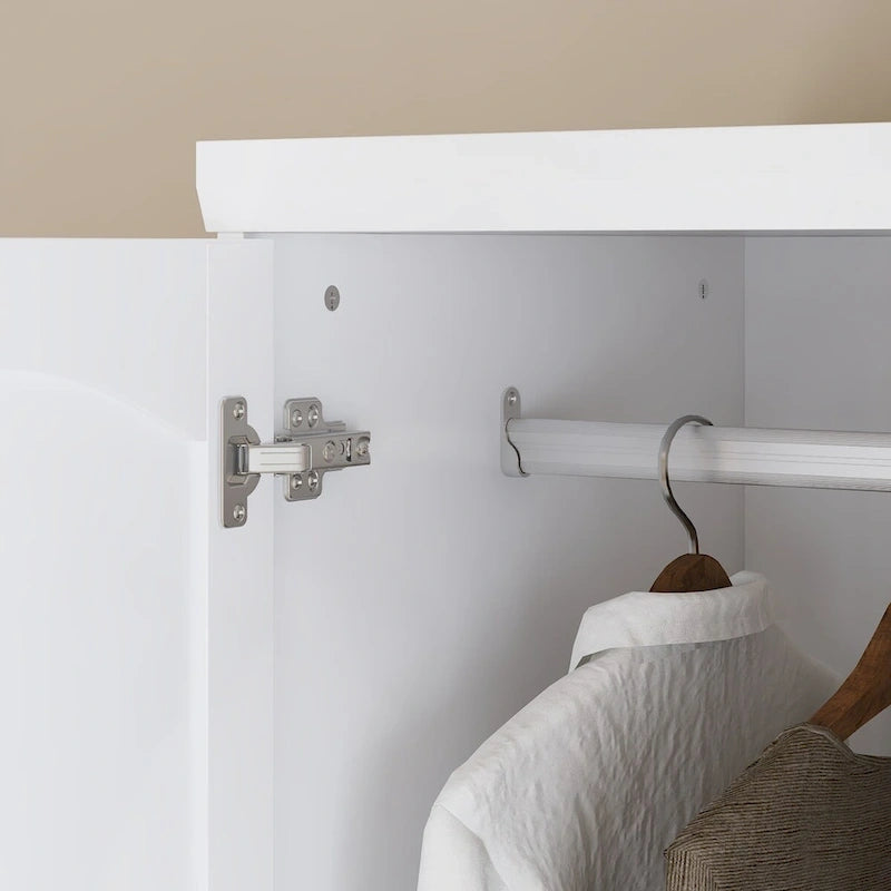 78.7H Combo Twin Wardrobe Set Elegance Meets Utility Armoires Closet