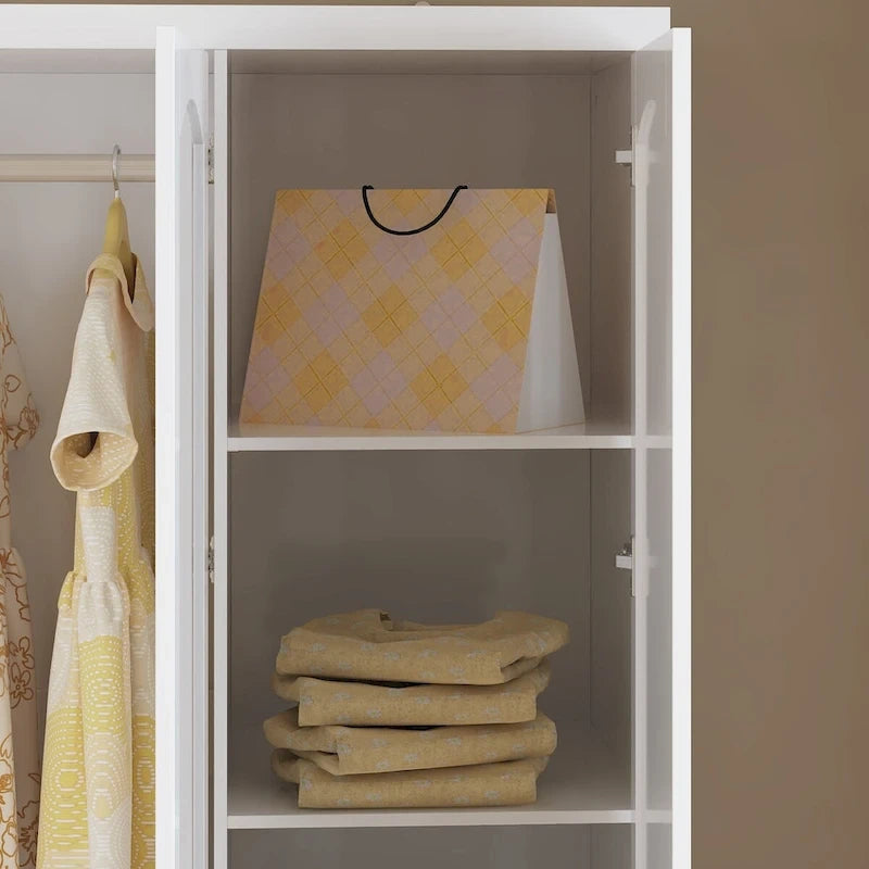 78.7H Combo Twin Wardrobe Set Elegance Meets Utility Armoires Closet