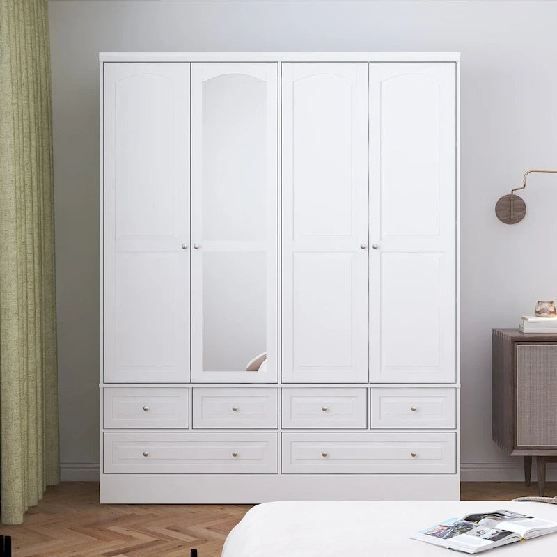 78.7H Combo Twin Wardrobe Set Elegance Meets Utility Armoires Closet